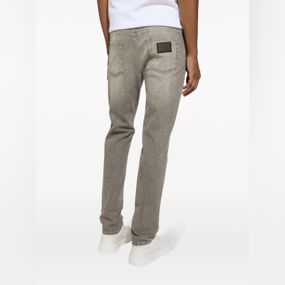 Dolce & Gabbana 14 Gold Collection Leather Patch Jeans